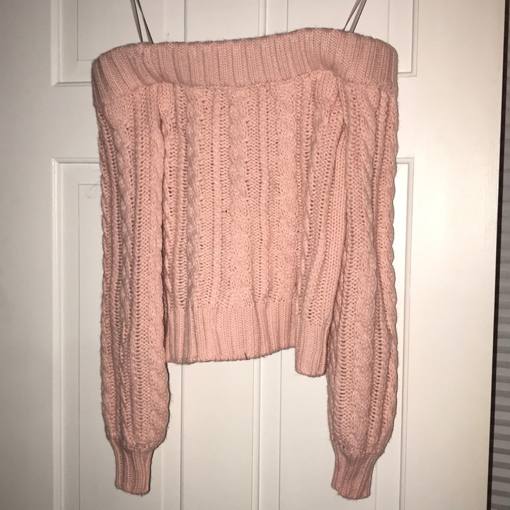 Pink off shoulder sweater